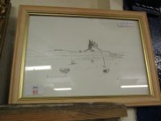 PRINT OF LINDISFARNE CASTLE