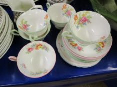 MIXED SHELLEY CUPS AND SAUCERS ETC