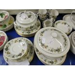 QUANTITY OF ROYAL DOULTON LARCHMENT DINNER WARES TO INCLUDE TUREENS, PLATES, CUPS, SAUCERS ETC