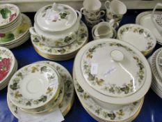 QUANTITY OF ROYAL DOULTON LARCHMENT DINNER WARES TO INCLUDE TUREENS, PLATES, CUPS, SAUCERS ETC