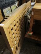 GOOD QUALITY OAK LATTICE FRAMED DOUBLE BED (DISMANTLED)