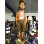 VICTORIAN PLASTER WORK MODEL OF A YOUNG BOY WITH HIS HAND IN HIS POCKETS