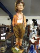 VICTORIAN PLASTER WORK MODEL OF A YOUNG BOY WITH HIS HAND IN HIS POCKETS