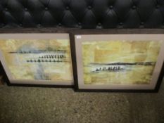 PAIR OF GOOD QUALITY OAK FRAMED ROWING PRINTS