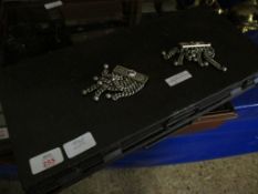 TIN TRUNK CONTAINING MIXED MASONIC TASSELS