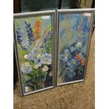 PAIR OF FRAMED FLORAL PICTURES, INDISTINCTLY SIGNED
