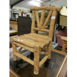 GOOD QUALITY RUSTIC FORMED CHILD’S CHAIR