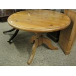 PINE CIRCULAR KITCHEN TABLE ON A TRIPOD BASE