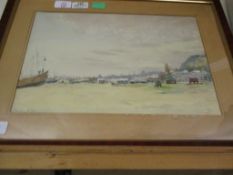 PC, INITIALLED WATERCOLOUR, INSCRIBED "HASTINGS OLD TOWN", 25 X 37CM