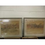 TWO 19TH CENTURY PEN AND WATERCOLOUR FRAMED PICTURES