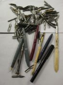 MIXED LOT OF FOUNTAIN PENS, NIBS ETC