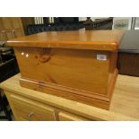 STAINED PINE LIFT UP TOP STORAGE BOX