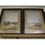 PAIR OF OAK FRAMED WATERCOLOURS OF EASTERN SCENES (2)