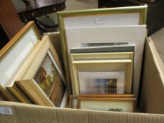 BOX OF MIXED PRINTS, PICTURES ETC