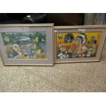 J STANLICK, SIGNED PAIR OF GOUACHE, STUDIES OF INDIANS AND SEA LIFE, ASSORTED SIZE (2)