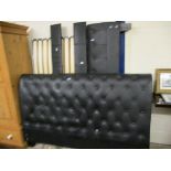 GOOD QUALITY BLACK LEATHER AND STUDDED KING SIZE DOUBLE BED