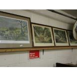 SET OF THREE HUNTING PRINTS AND ONE OTHER (4)