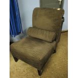 GOOD QUALITY UPHOLSTERED L-SHAPED EASY CHAIR WITH CUSHION