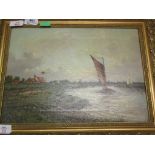 W J ROBERTSON, SIGNED AND DATED 1894, OIL ON CANVAS, "THE BURE AT CAISTER", 26 X 37CM