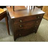 19TH CENTURY MAHOGANY COMMODE CHEST WITH FOUR FAUX DRAWERS WITH BRASS KNOB HANDLES WITH LIFT UP TOP