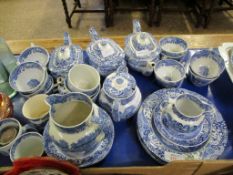 QUANTITY OF SPODE ITALIAN TEA WARES, CUPS, SAUCERS, TEA POTS ETC