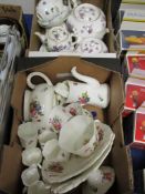 TWO BOXES OF MIXED CAULDON CHINA, TEA WARES ETC (2)