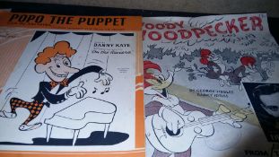 Walt Disney Music Company, very rare Davy Crocket, Popo the Puppet, Woody Woodpecker (3)