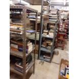 METAL SHELVING: 2 units, each 210 height x 100 width, 5 x shelves each