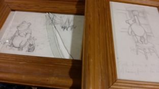 4 x framed Bear (child) pencil drawings, signed