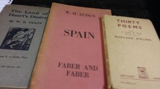 3 x nice poetry inc rare 1937 1st W H Auden. 3