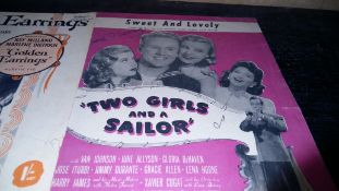 Sheet Music, movie related, inc Ray Milliand & Marlene Dietrich, Van Johnson 2 Girls and a Sailor (