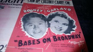 2 x Original Film Sheet Music, inc Charlie Chaplin, and Mickey Rooney/Judy Garland