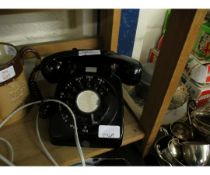 VINTAGE BLACK PLASTIC TELEPHONE