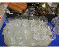 CUT GLASS TUMBLERS ETC