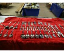 MIXED LOT: COMPRISING A MODERN PART SERVICE OF FLATWARE AND CUTLERY, 1847 ROGERS BROS FOR SIX, AND