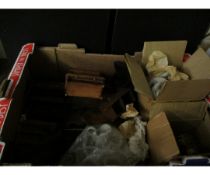 BOX CONTAINING GOOD QUALITY DOLLS HOUSE FURNITURE, DRESSERS, CHAIRS, CABINETS ETC