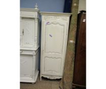 GOOD QUALITY FRENCH WHITE PAINTED SINGLE DOOR CUPBOARD
