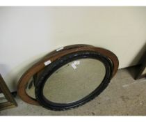 THREE OVAL WALL MIRRORS WITH CARVED FRAMES