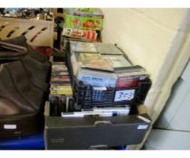 TWO BOXES OF MIXED CDS, DVDS ETC