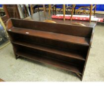 OAK FRAMED THREE FIXED SHELF BOOKCASE