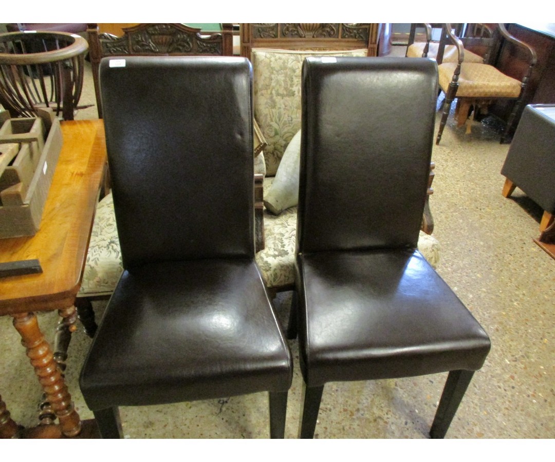 PAIR OF L-SHAPED LEATHERETTE DINING CHAIRS