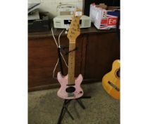 NEVADA PINK CHILD'S ELECTRIC GUITAR AND STAND