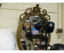 OVAL GILT FRAMED WALL MIRROR