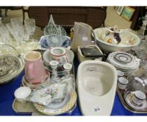 QUANTITY OF MIXED CHINA WARES, SPODE ITALIAN BOWL, BOOTS SLIPPER BED PAN ETC