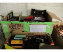 TWO BOXES OF MIXED ROLLING STOCK, LOCOS, TENDERS ETC