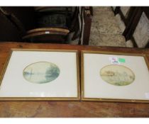 JSW, INITIALLED AND DATED 1928, PAIR OF WATERCOLOURS, BROADLAND VIEWS, TOGETHER WITH A SIGNED