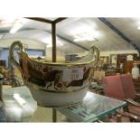 WORCESTER BARR FLIGHT & BARR EARLY 19TH CENTURY BOAT SHAPED BOWL WITH FLORAL DECORATION AND GILT