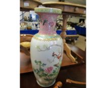 20TH CENTURY FAMILLE VERT DECORATED VASE (A/F)