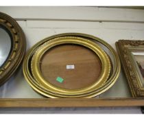 19TH CENTURY GILT OVAL PICTURE FRAME TOGETHER WITH ONE OTHER (2)