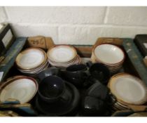 BOX CONTAINING MIXED TEA WARES, ROYAL GRAFTON MAJESTIC WARES ETC